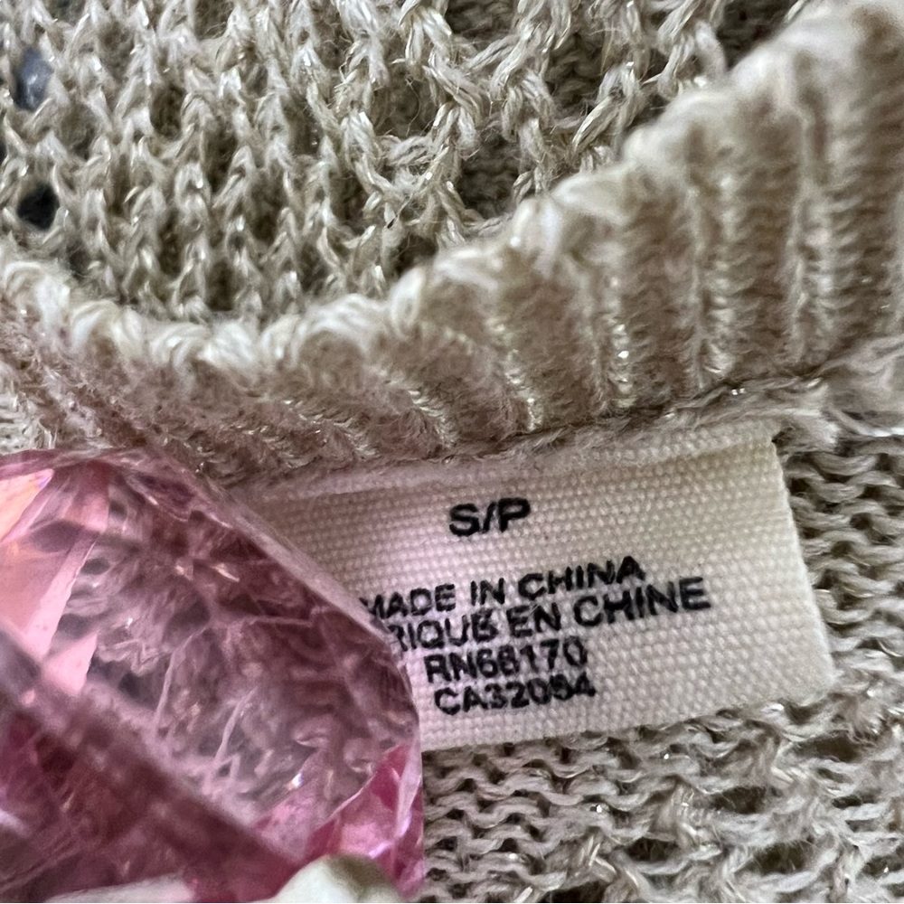 MOTH sparkly gold cardigan glitter button up crochet knitted cute  Anthropologie - Picture 12 of 12